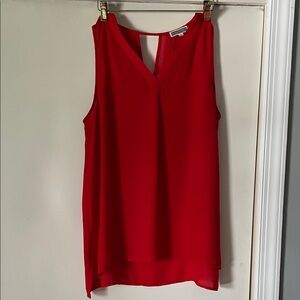 Pleione Vivid Red Sleeveless Blouse